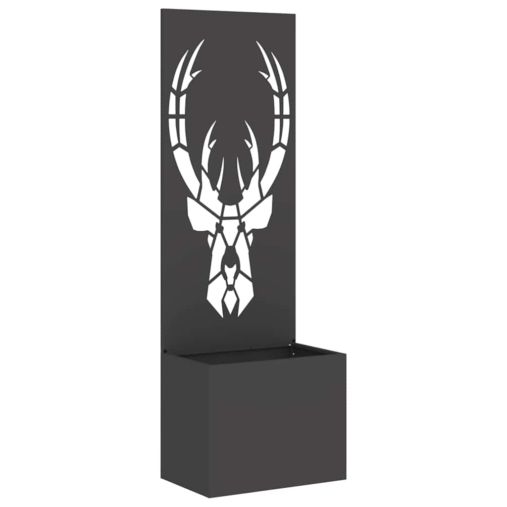 Garden Privacy Screen Black 50 x 140 cm Cold-rolled steel