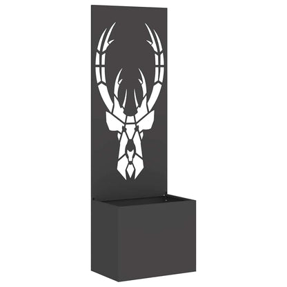 Garden Privacy Screen Black 50 x 140 cm Cold-rolled steel