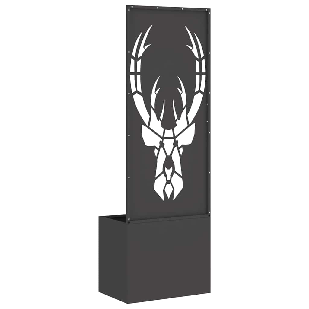 Garden Privacy Screen Black 50 x 140 cm Cold-rolled steel