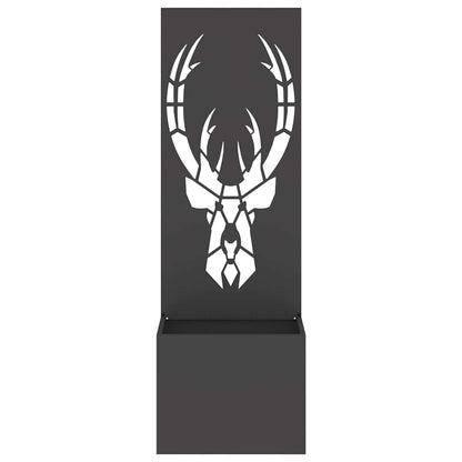 Garden Privacy Screen Black 50 x 140 cm Cold-rolled steel