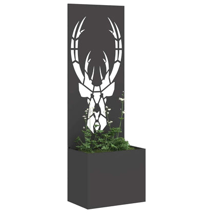 Garden Privacy Screen Black 50 x 140 cm Cold-rolled steel