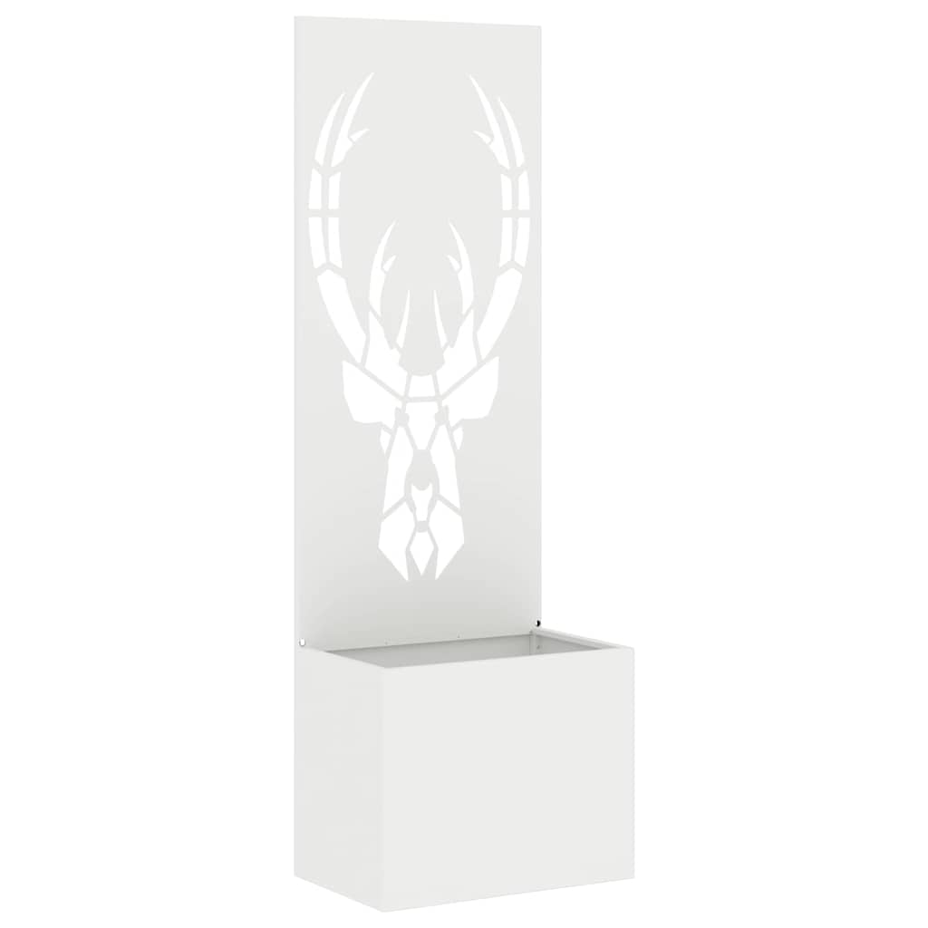 Garden Planter with Decorative Panel White 50 x 140 cm