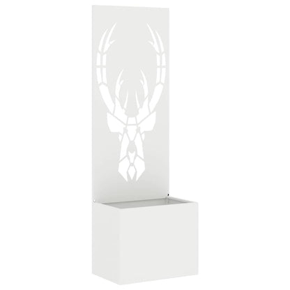 Garden Planter with Decorative Panel White 50 x 140 cm