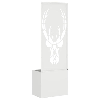 Garden Planter with Decorative Panel White 50 x 140 cm