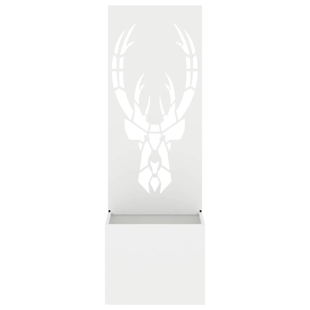 Garden Planter with Decorative Panel White 50 x 140 cm