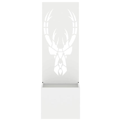 Garden Planter with Decorative Panel White 50 x 140 cm