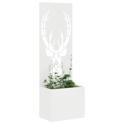 Garden Planter with Decorative Panel White 50 x 140 cm