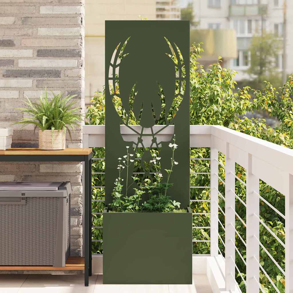 Garden Privacy Screen Olive green 50 x 140 cm Cold-rolled steel