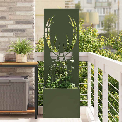 Garden Privacy Screen Olive green 50 x 140 cm Cold-rolled steel