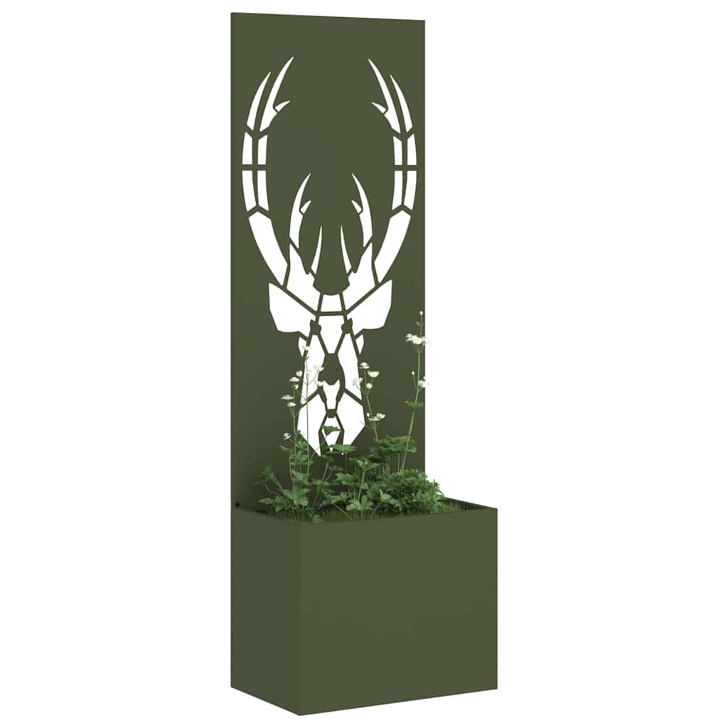 Garden Privacy Screen Olive green 50 x 140 cm Cold-rolled steel