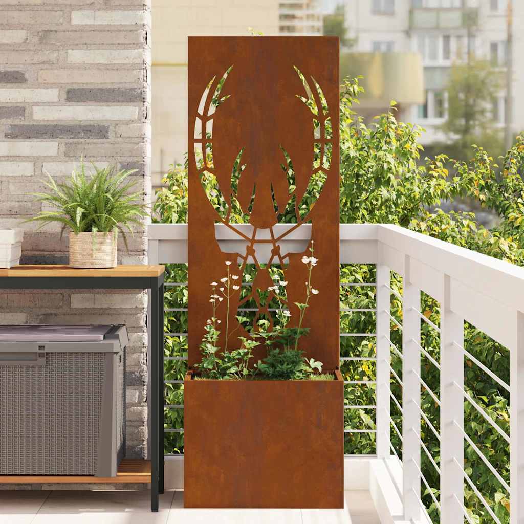 Garden Privacy Screen Rusty 50 x 140 cm Weathering steel