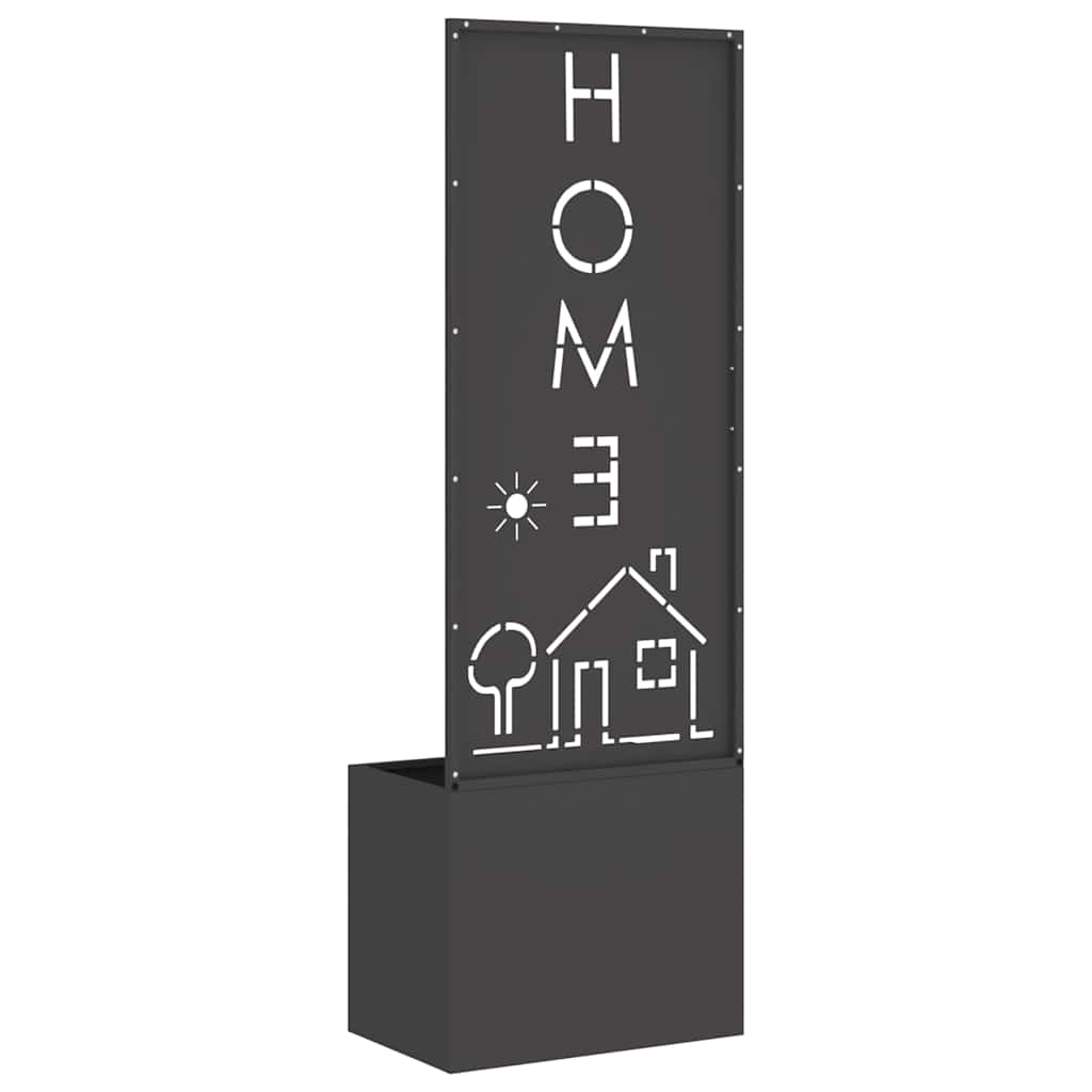 Garden Privacy Screen Black 50 x 140 cm Cold-rolled steel