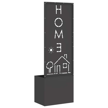 Garden Privacy Screen Black 50 x 140 cm Cold-rolled steel