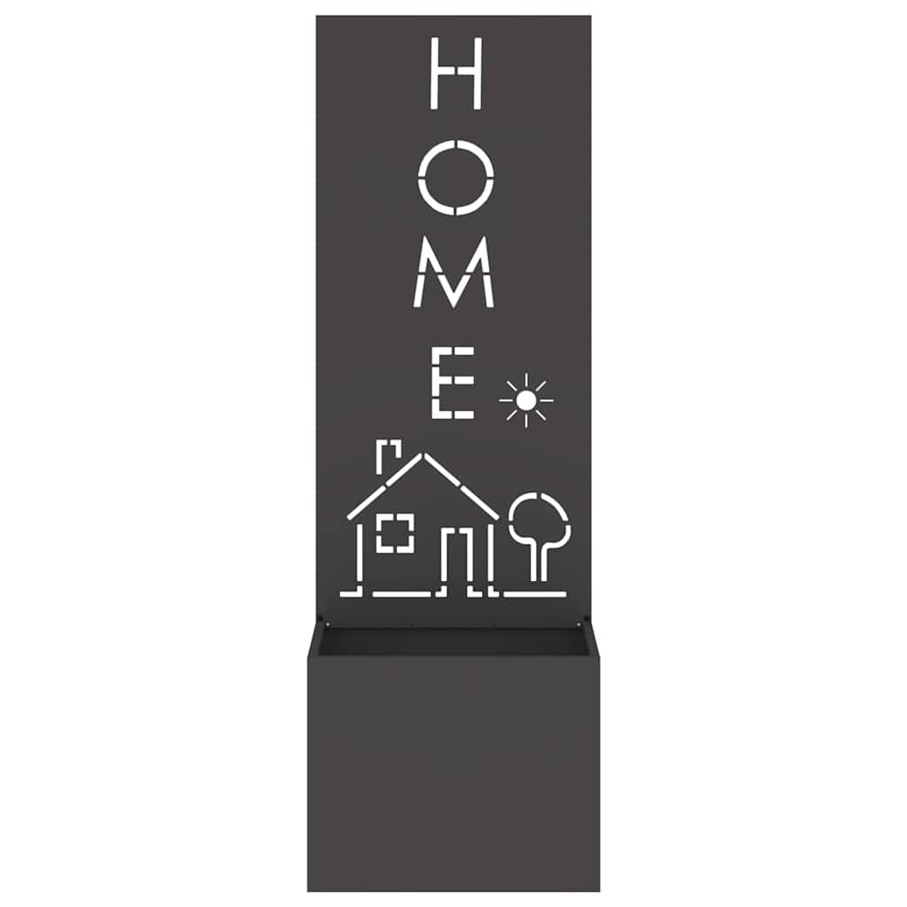 Garden Privacy Screen Black 50 x 140 cm Cold-rolled steel