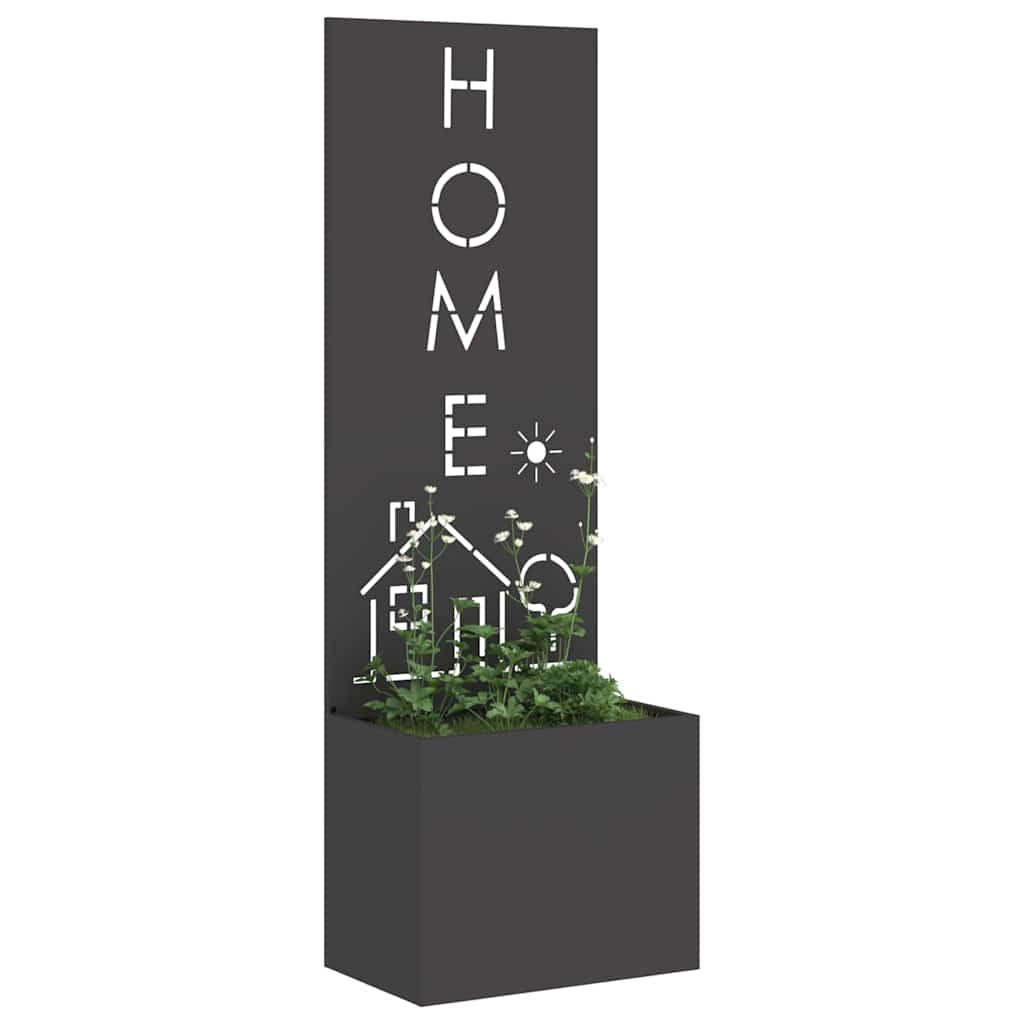 Garden Privacy Screen Black 50 x 140 cm Cold-rolled steel