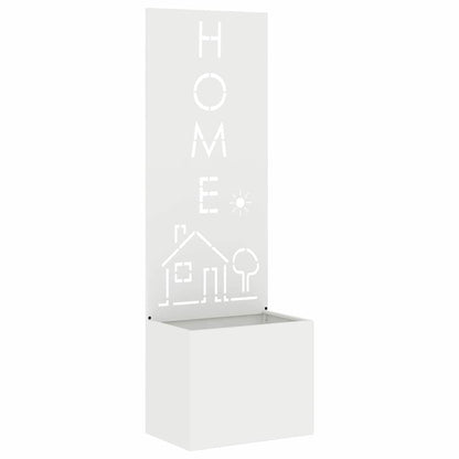 Garden Planter with Decorative Panel White 50 x 140 cm