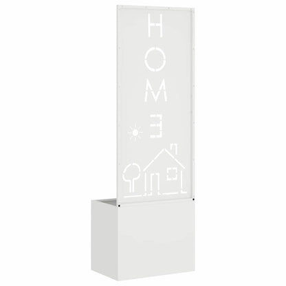 Garden Planter with Decorative Panel White 50 x 140 cm