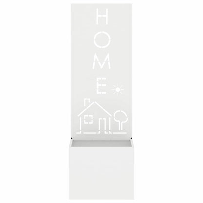 Garden Planter with Decorative Panel White 50 x 140 cm