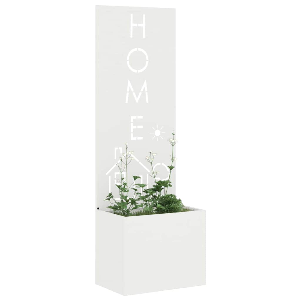 Garden Planter with Decorative Panel White 50 x 140 cm