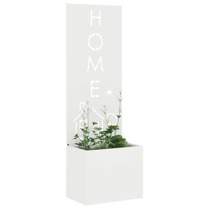 Garden Planter with Decorative Panel White 50 x 140 cm