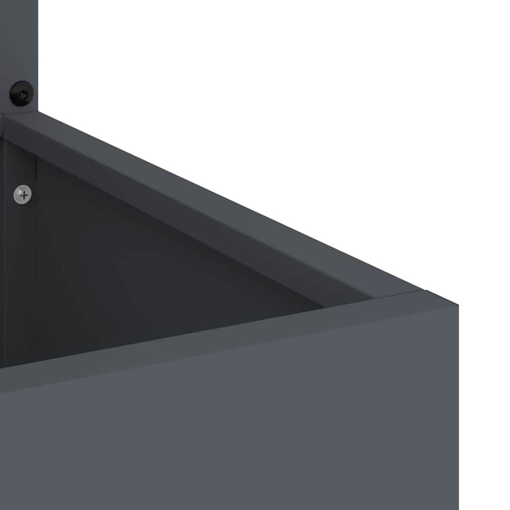 Garden Planter with Decorative Panel Anthracite 50 x 140 cm