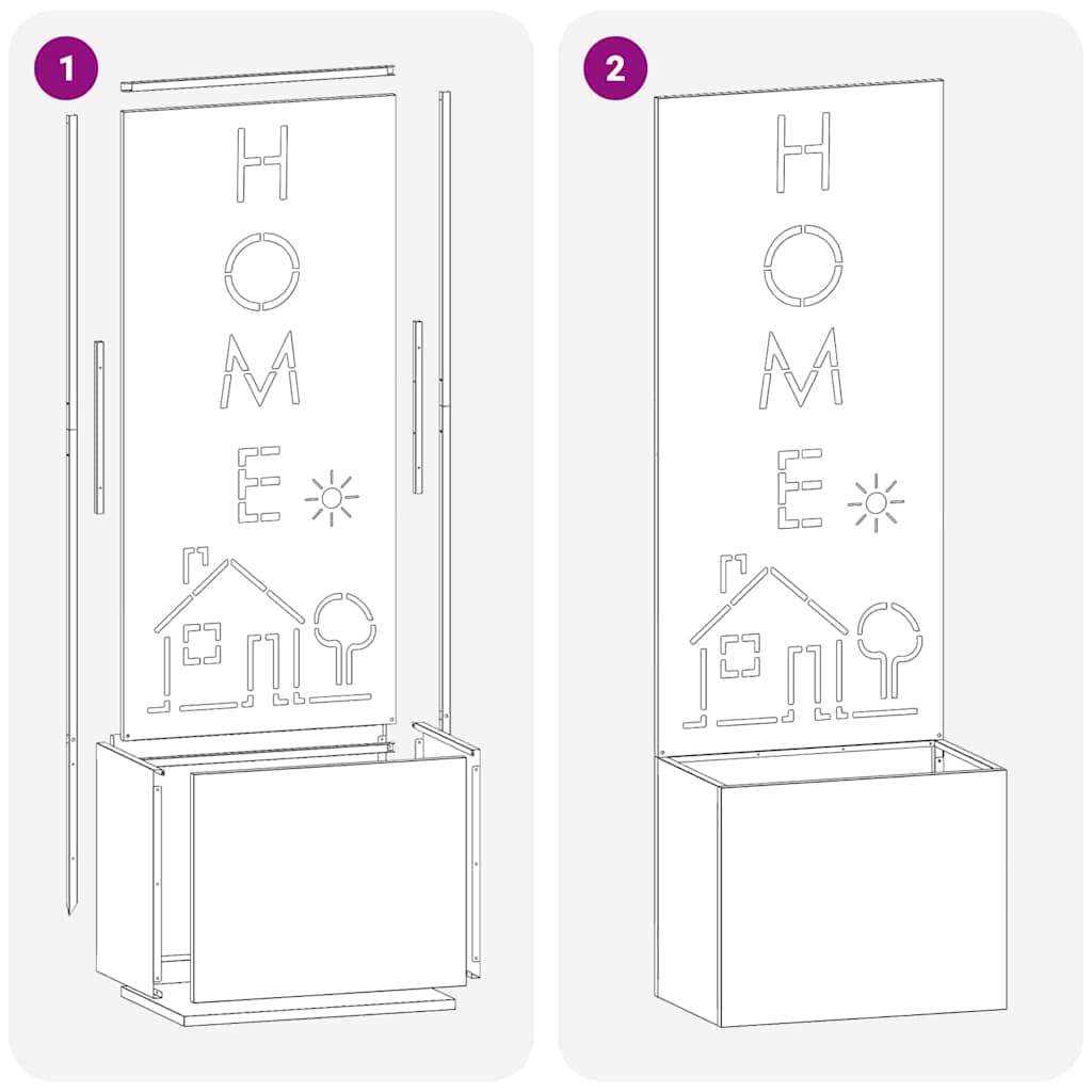 Garden Planter with Decorative Panel Anthracite 50 x 140 cm