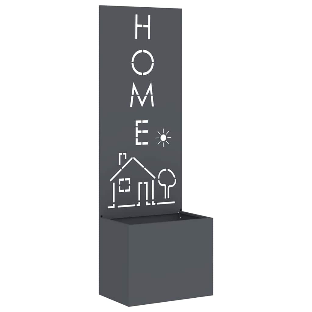 Garden Planter with Decorative Panel Anthracite 50 x 140 cm