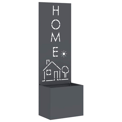 Garden Planter with Decorative Panel Anthracite 50 x 140 cm