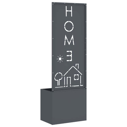 Garden Planter with Decorative Panel Anthracite 50 x 140 cm