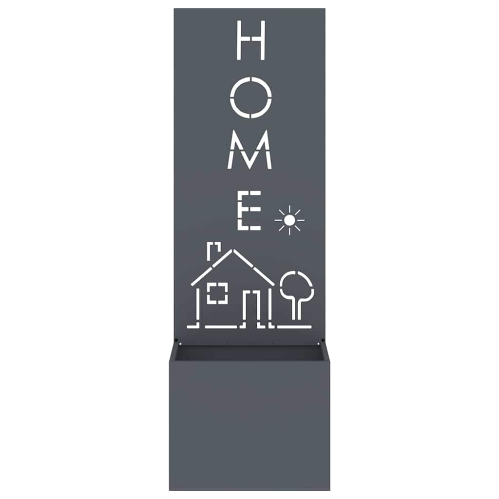 Garden Planter with Decorative Panel Anthracite 50 x 140 cm