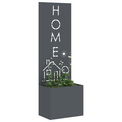 Garden Planter with Decorative Panel Anthracite 50 x 140 cm