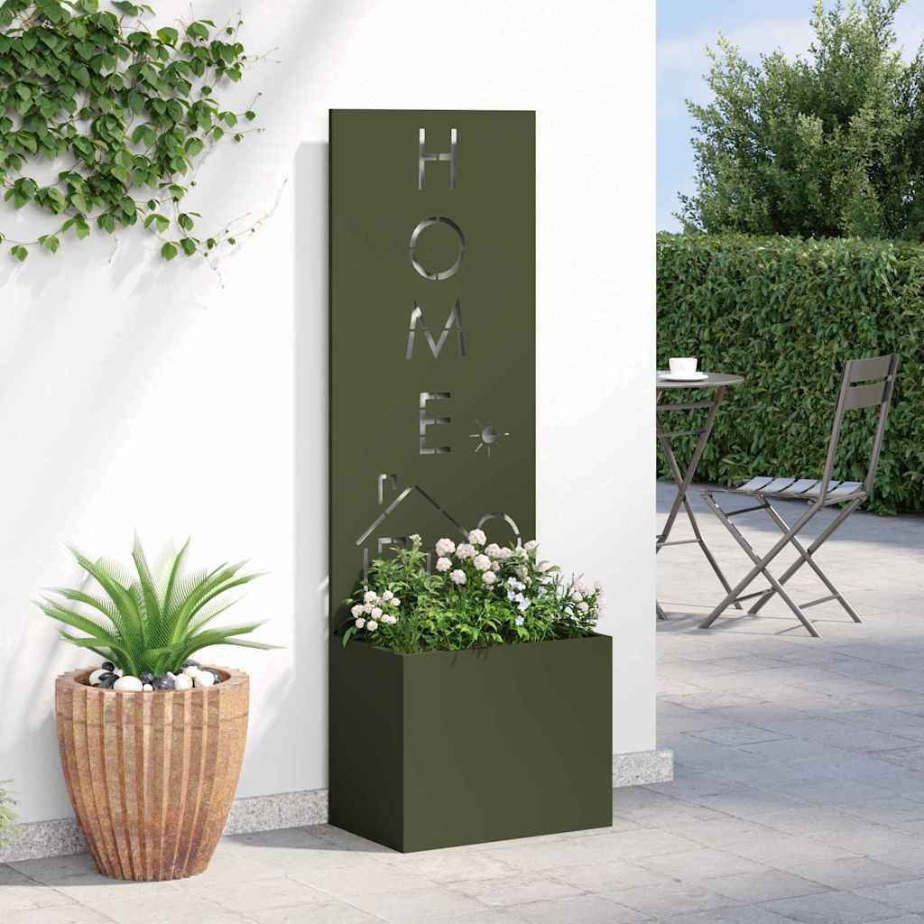 Garden Privacy Screen Olive green 50 x 140 cm Cold-rolled steel
