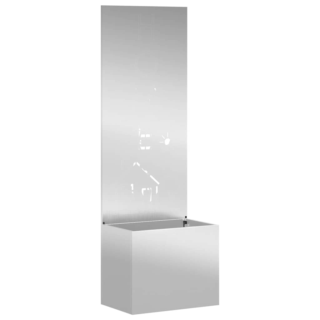 Garden Privacy Screen Silver 50 x 140 cm Galvanised steel