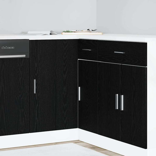 Kitchen Corner Base Cabinet Riga Black oak 86 x 46 x 81.5 cm