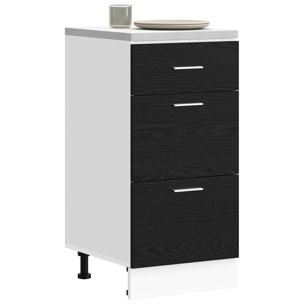 Kitchen Base Cabinet Riga Black Oak 40 x 46 x 81.5 cm