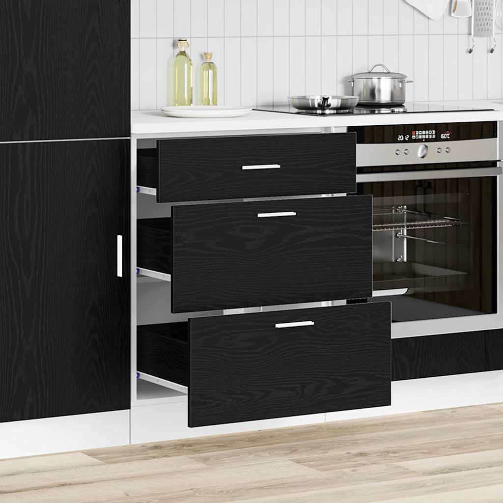 Kitchen Base Cabinet Riga Black Oak 60 x 46 x 81.5 cm