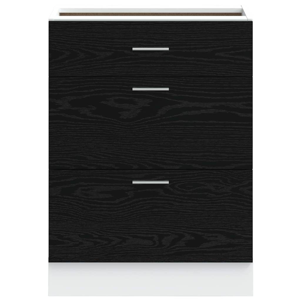Kitchen Base Cabinet Riga Black Oak 60 x 46 x 81.5 cm