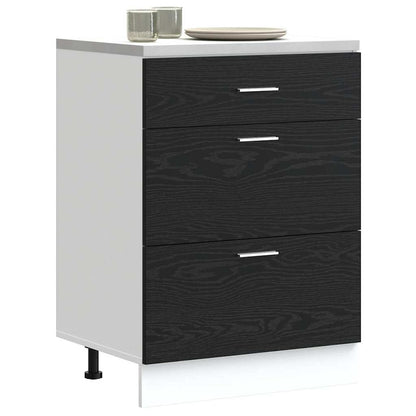 Kitchen Base Cabinet Riga Black Oak 60 x 46 x 81.5 cm