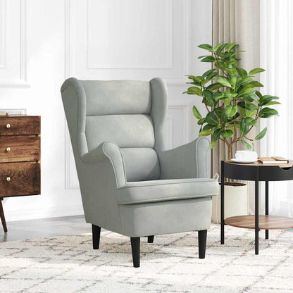 Armchair Light grey 71 x 92 x 91 cm Velvet