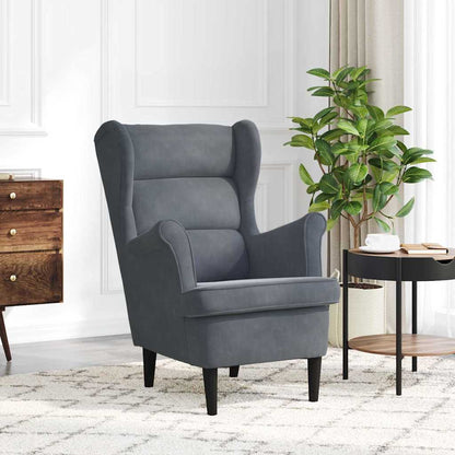 Armchair Dark grey 71 x 92 x 91 cm Velvet