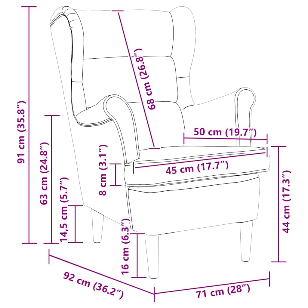 Armchair Black 71 x 92 x 91 cm Velvet