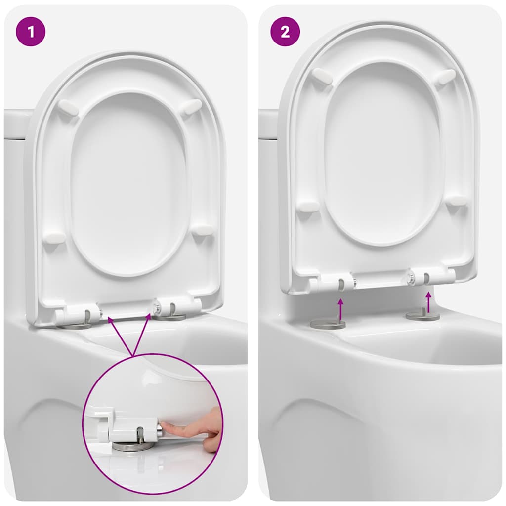 Toilet suitable for Seat White 48 x 36.5 x 4.5 cm Polypropylene