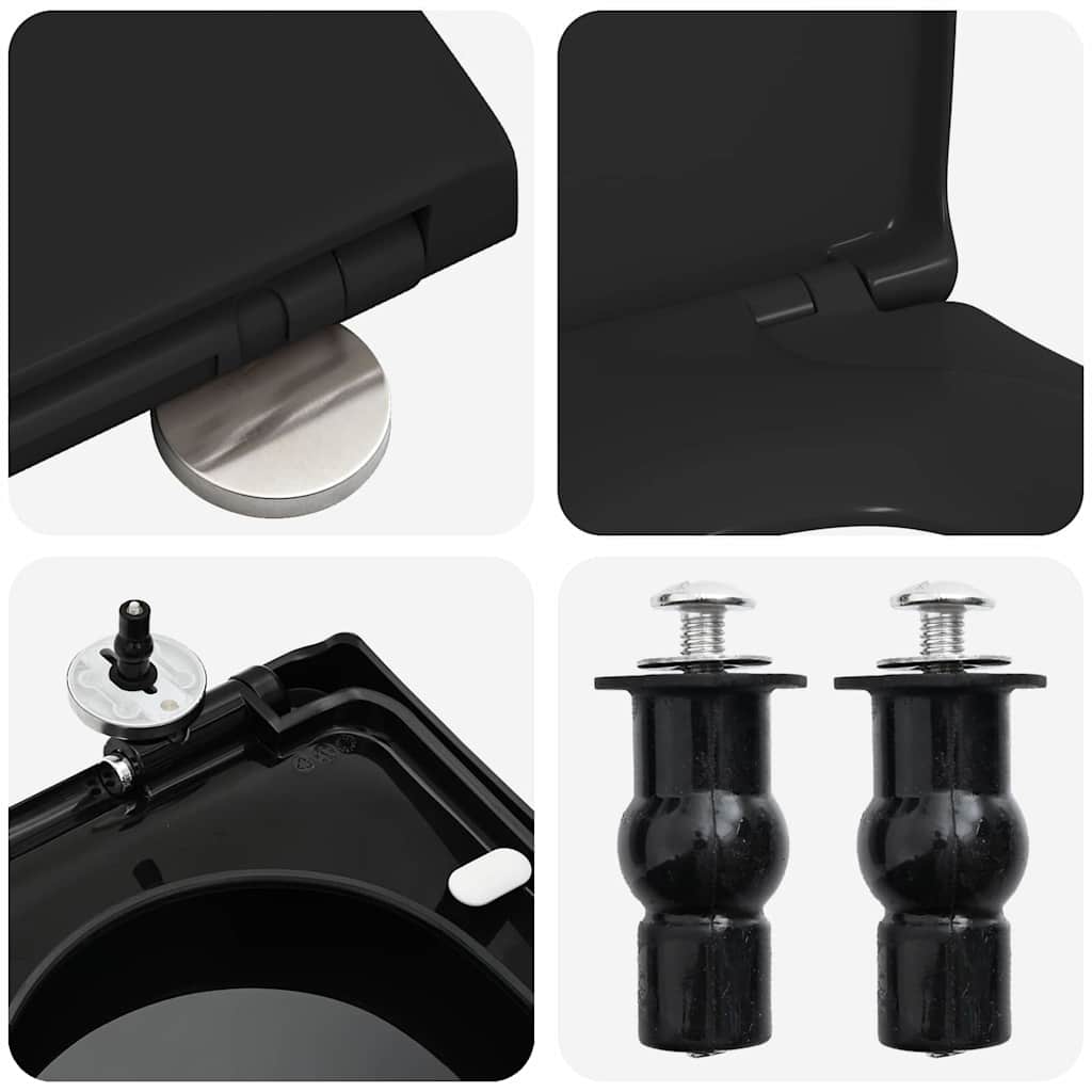 Toilet suitable for Seat Black 48 x 36.5 x 4.5 cm Polypropylene