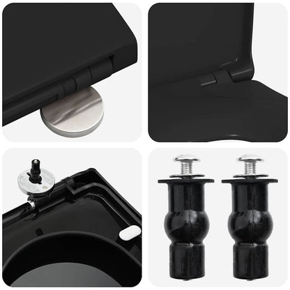 Toilet suitable for Seat Black 48 x 36.5 x 4.5 cm Polypropylene