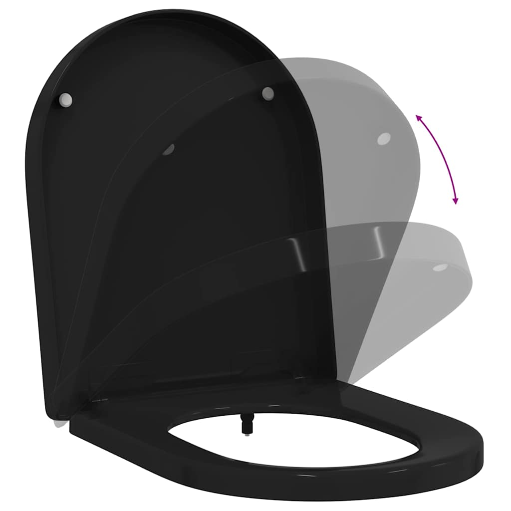 Toilet suitable for Seat Black 48 x 36.5 x 4.5 cm Polypropylene