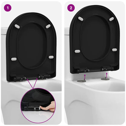 Toilet suitable for Seat Black 48 x 36.5 x 4.5 cm Polypropylene