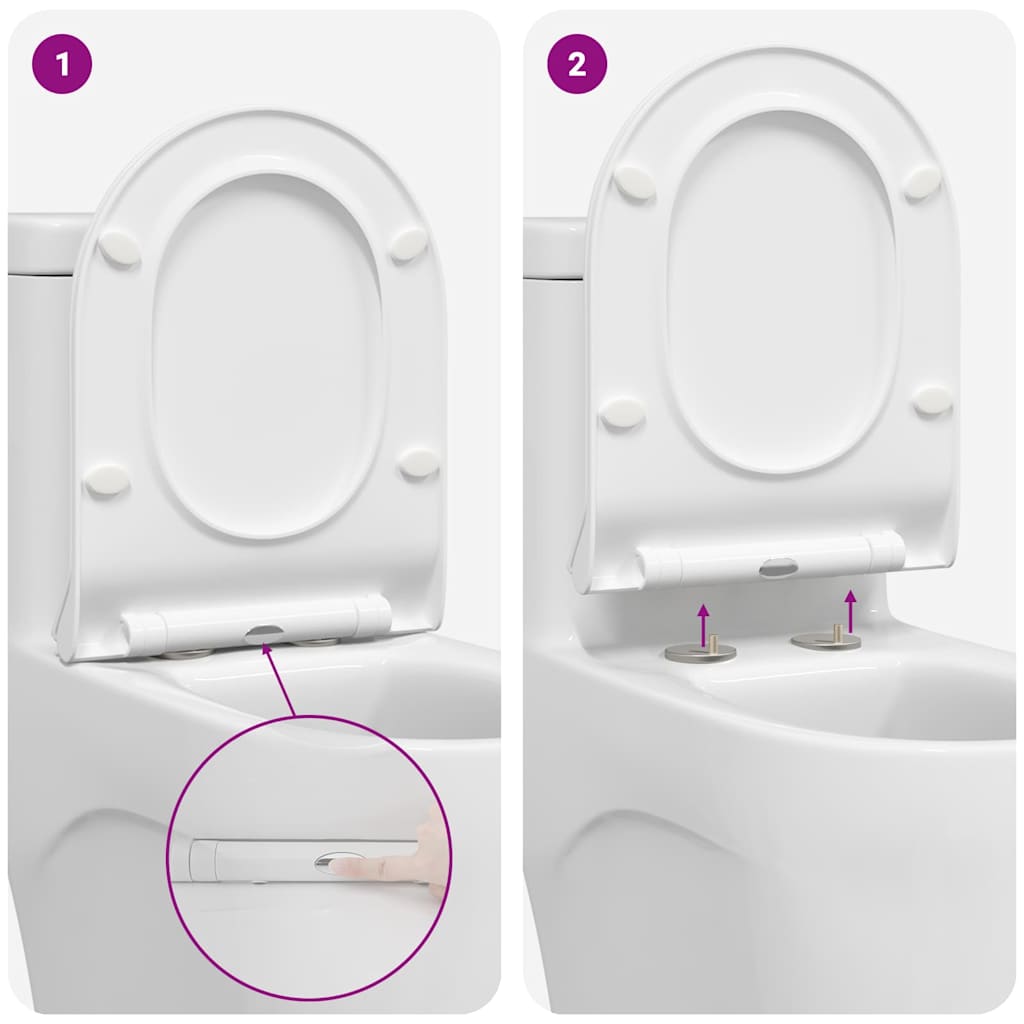 Toilet suitable for Seat White 50 x 36 x 5 cm Polypropylene