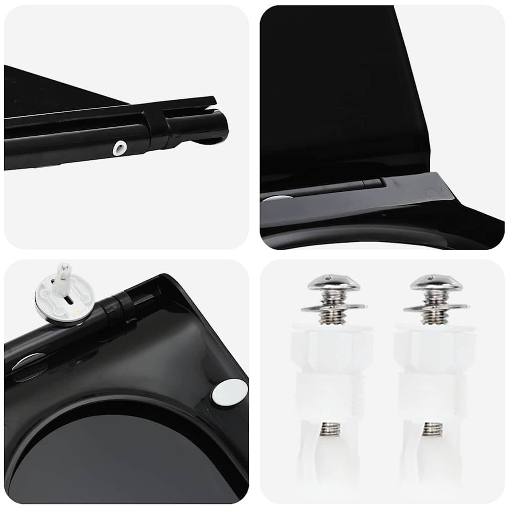 Toilet suitable for Seat Black 50 x 36 x 5 cm Polypropylene