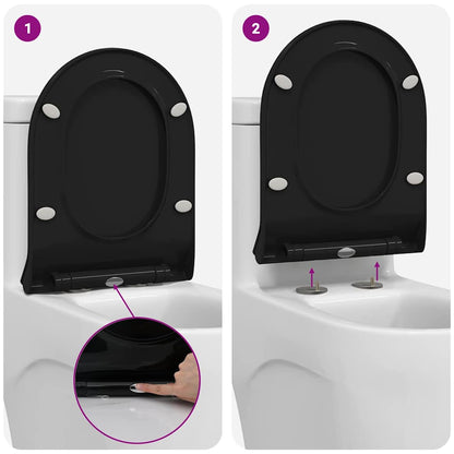 Toilet suitable for Seat Black 50 x 36 x 5 cm Polypropylene