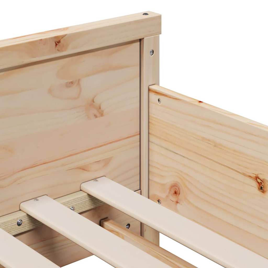 Bed Frame with Mattress Brown 80 x 200 cm Solid pine wood